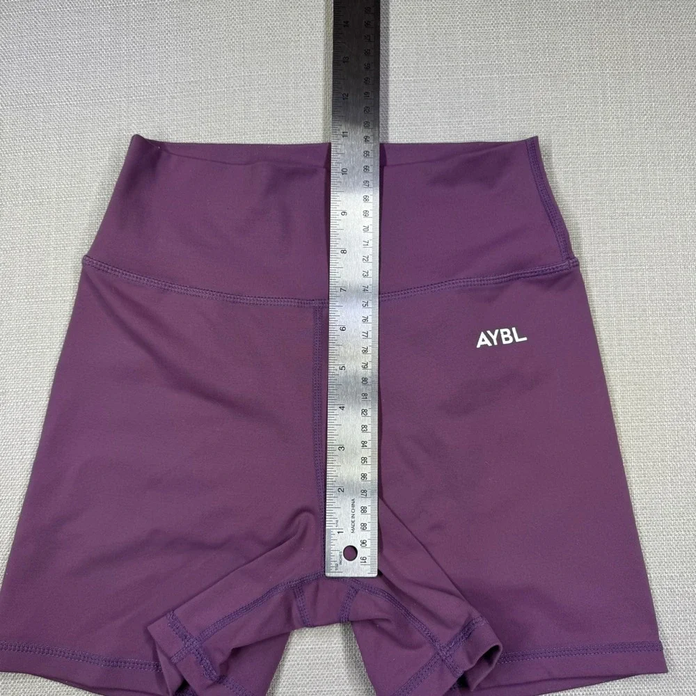 AYBL Womens Plum High Waisted Training Shorts Size S Purple Gym
